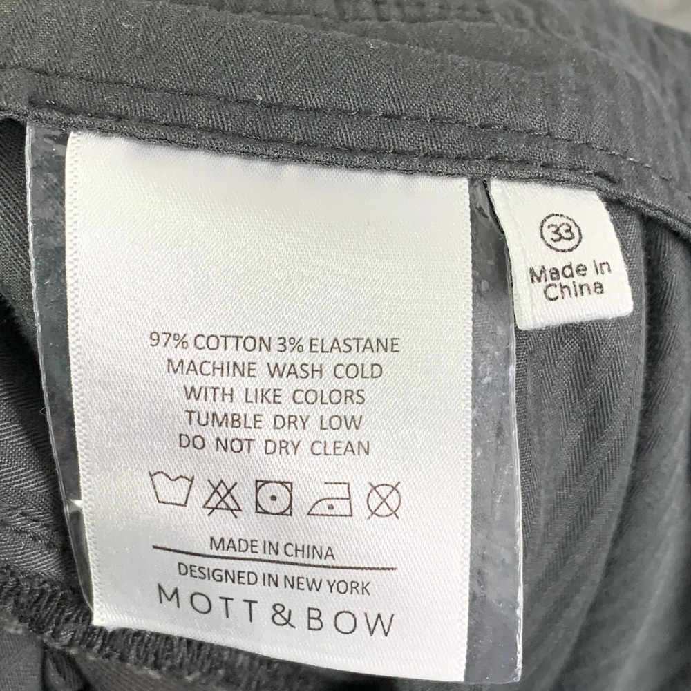 Mott & Bow Chino Pants Mens 33x29 Gray Trousers Modern Cotton - Picture 7 of 14